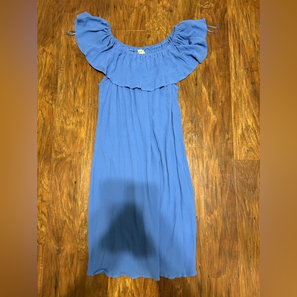 Women’s Knee-length Beach Cover-up Off The Shoulder Lite Blue Summer